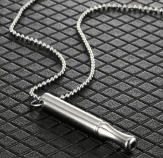 Close-up of The Pause Kit 316L stainless steel pendant
