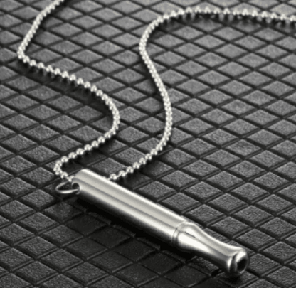 Close-up of The Pause Kit 316L stainless steel pendant