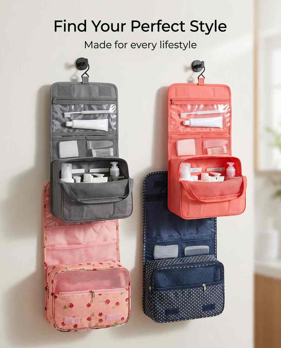 Hanging Multipurpose Foldable Toiletry Bag. Waterproof · TSA Ready · 152g - Dufelo