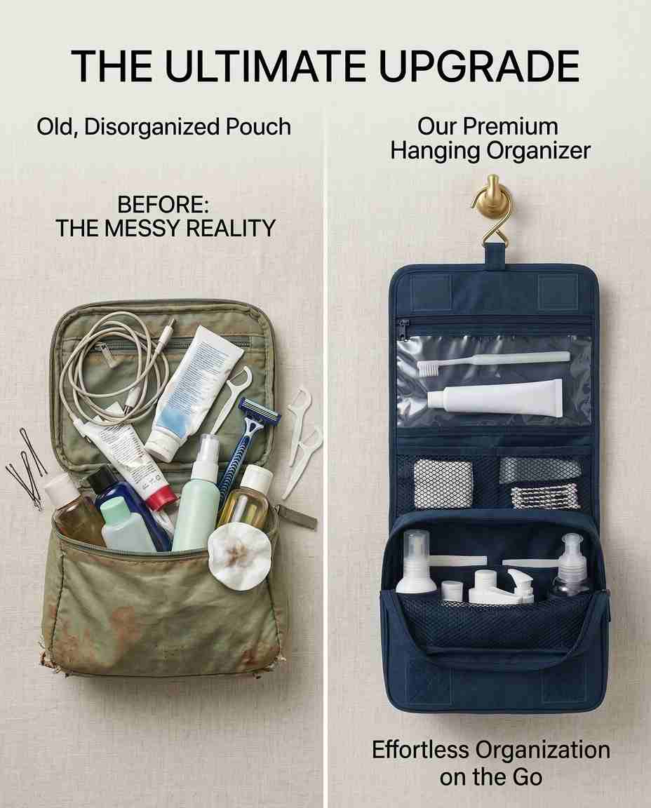 Hanging Multipurpose Foldable Toiletry Bag. Waterproof · TSA Ready · 152g - Dufelo